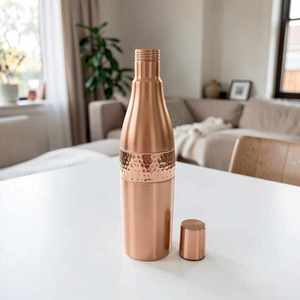 Copper Water <b>Bottle</b> <b>1L</b> Eco-Friendly Handmade Minimalist Design Portable Travel Drinkware Hammered Texture Finish Antique - Product Image 6