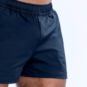 Pantalones Cortos Deportivos Negros de Último Diseño para Hombre, con Logotipo Personalizado, Cintura Elástica y Bolsillos con Ribete - Product Image 6