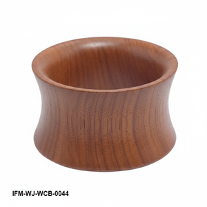 Brazalete de madera ancho hecho a mano con acabado de nogal curvado y cóncavo, joyería llamativa de madera estilo bohemio para mujer - Product Image 1