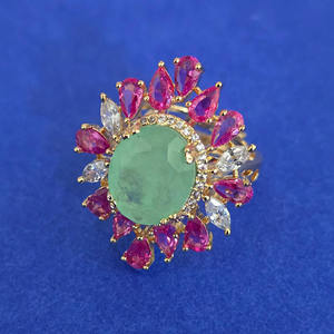 Fashion Jewellery Exporter in India American Diamond <b>Adjustable</b> <b>Ring</b> with Carat Plating 444868 - Product Image 3