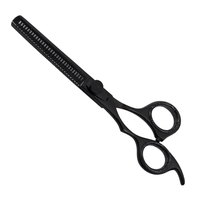 Ensemble de ciseaux de coiffure professionnels multifonctionnels 6,5 pouces en acier inoxydable noir tranchant pour barbier, kit de coupe et d'éclaircissement