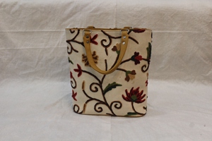 Embroidered aari work Floral Canvas Tote Bag Square Casual Promotional Carryall <b>Handbag</b> Mixed Colors - Product Image 3