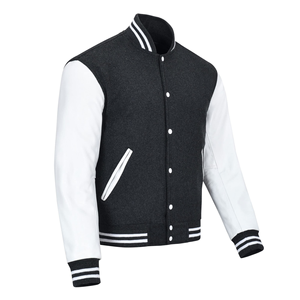 Chaqueta Varsity de Béisbol para Hombre con Logotipo Personalizado Bordado en la Parte Delantera, Gruesa, para Otoño e Invierno, con Botones - Product Image 1
