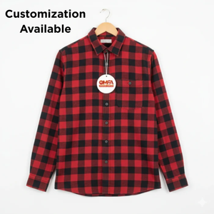 เสื้อเชิ้ตผ้าแฟลนเนลลำลองสำหรับผู้ชาย-ผ้าฝ้ายออร์แกนิค 100% ป้องกันรอยยับ ระบายอากาศได้ดี ย้อมเส้นด้ายแบบยั่งยืน ลายสก็อต แขนยาว - Product Image 1