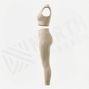 <b>Low</b> MOQ Fashion Suspenders <b>Bra</b> Two Piece Womens Yoga Set Gym Fitness Activewear Exercise Sports Apparel Garment Gear - Product Image 3