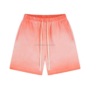 Short de jogging d'été personnalisé short de survêtement en coton éponge française baggy en détresse short de délavage à l'acide avec broderie de strass d'impression bouffante pour hommes - Product Image 1