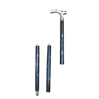 Canne en bois traditionnelle avec poignée en laiton sculpté, noire, réglable, pour soins à domicile