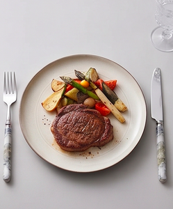Ensemble de couverts en acier inoxydable avec poignées en marbre, 4 pièces, couleur argentée, parfait pour la table à manger, ustensiles de cuisine, usage quotidien - Product Image 4