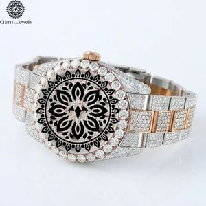 Reloj de Lujo para Mujer Charm Jewells, Caja Redonda de Acero Inoxidable de 38 mm, Bisel con Diamantes, Cierre Plegable de Cuarzo Analógico - Product Image 1