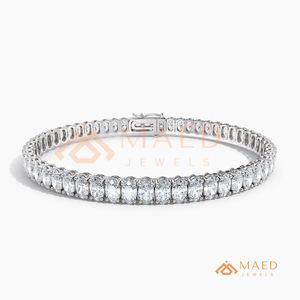 สร้อยข้อมือเทนนิสโมอิสซาไนต์ทรงรีเงินแท้ 925 สำหรับผู้หญิง เครื่องประดับแฟชั่นหรูหราสง่างาม สไตล์ซานฟรานซิสโก - Product Image 5