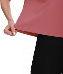 Women Solid Color Gym <b>Crop</b> <b>Top</b> Short Sleeve Pink Workout Wear - Product Image 3