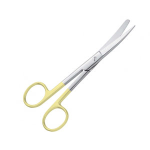 กรรไกรผ่าตัดแบบออร์โธปิดิกส์เคลือบทองครึ่งหนึ่ง แบบตรงและแบบโค้ง ยี่ห้อ Mayo ขนาด 5.5 นิ้ว TC OEM - Product Image 1