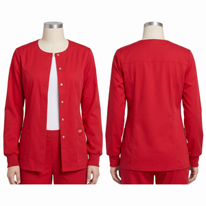Chaqueta Médica Unisex 240g de Poliéster Spandex Premium Azul Claro con Paneles Delanteros y Traseros, Etiqueta Tejida en Relieve, Capucha, Impermeable y Anti-UV - Product Image 3
