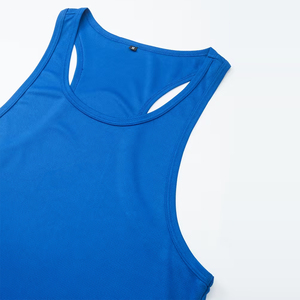 Camisetas sin Mangas para Hombre al por Mayor, Color Azul, para Gimnasio y Fitness, 220 GSM, Chaleco Largo Deportivo Informal con Servicio OEM - Product Image 4