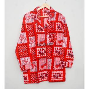 ชุดนอนผ้าฝ้ายคอวีลายดอกไม้สำหรับผู้หญิง สไตล์ลำลองสำหรับฤดูร้อน ชุดนอนยาวเซ็กซี่ ชุดนอนเพื่อนเจ้าสาว - Product Image 3