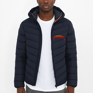 2026 Wholesale Custom <b>Canvas</b> Hooded Puffer <b>Jacket</b> <b>Men's</b> Premium Quality Breathable Waterproof Winter Wear Solid Color Front High - Product Image 1