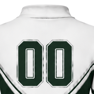 Dark Green <b>White</b> Sublimated Cheer <b>Long</b> Sleeve Uniform Set Pleated <b>Skirt</b> Athletic Team Sportswear Training Practice Performance - Product Image 5