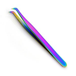 Pince à épiler pour extensions de cils en acier inoxydable sur demande, avec pointes lisses, précision, antistatique et durable - 10 cm/12 cm - Product Image 6