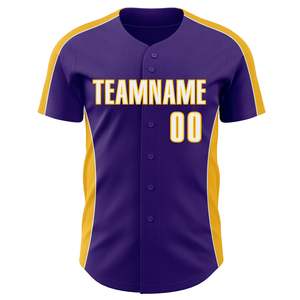 <b>Elite</b> Purple Yellow Baseball Uniform Premium Polyester Team Apparel Custom Design OEM ODM Manufacturer Wholesale - Product Image 2