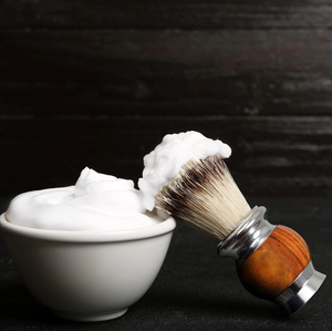 Pinceau à raser personnalisé pour hommes, poils synthétiques doux, base en bois, cadeau - Product Image 5
