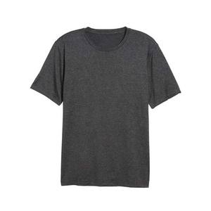 T-shirt pour homme en coton polyester, logo personnalisé en relief, tricoté, respirant, col rond, manches courtes, impression en relief en caoutchouc - Product Image 5