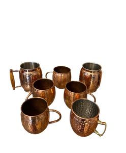 Copper mule mug <b>set</b> rustic hammered drink cups reusable handmade <b>beverage</b> mugs premium <b>serving</b> collection - Product Image 3