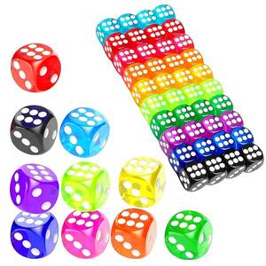 Dés de jeu D6 standard à six faces, portables, écologiques, en résine faite à la main avec motifs uniques et coins arrondis en acrylique, pour le jeu Yahtzee - Product Image 5