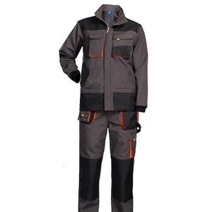 Ensemble de vêtements de travail pour hommes printemps-automne en sergé de coton respirant, résistant à l'usure pour chantier, vêtements de protection du travail, électrique - Product Image 1