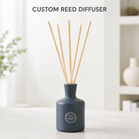 Diffuseur de parfum personnalisé bleu mat lavande 100 ml, marque privée, parfum d'ambiance, bâtonnets en rotin, OEM, écologique, non toxique