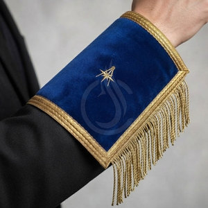 Manchettes maçonniques légères en velours brodé de qualité supérieure – Accessoires de chemise formelle simples – Style intemporel pour cérémonies – Idéal comme cadeau - Product Image 6