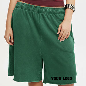 กางเกงขาสั้นผู้หญิงคุณภาพสูง ผ้าฝ้าย 100% พิมพ์โลโก้ด้วยผ้าไหมแบบสั่งทำ ระบายอากาศได้ดี 300gsm เป็นมิตรกับสิ่งแวดล้อม แห้งเร็ว - Product Image 1