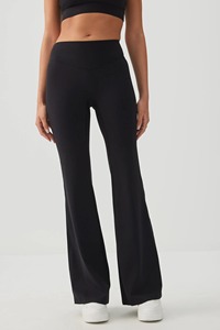 Custom Wholesale OEM Women Mid Waist Flare Yoga <b>Leggings</b> Breathable Seamless Anti-Bacterial <b>Thick</b> Midi Digital - Product Image 2