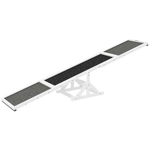 Altalena in Legno Resistente alle Intemperie per Addestramento e Esercizio Cani, 83"L X 16"W X 14"H, Bianca - Product Image 1