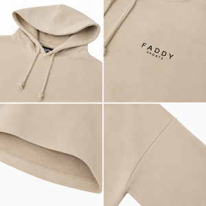 Custom Women's Oversized Cropped Hoodie Short Sleeve Pullover Cotton Fleece Loose Fit Streetwear Gym Crop <b>Top</b> Hooded Sweatshirt - Product Image 6