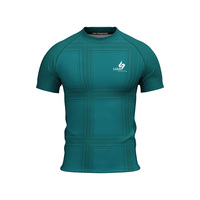 Hauts de loisirs imprimés sur mesure, respirants, antibactériens, coupe classique, col rond, séchage rapide, manches courtes, vêtements d'extérieur, maillots de compression