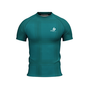 Custom Printed Leisure Tops Breathable Anti Bacterial Regular Fit O Neck Quick Dry <b>Short</b> Sleeve Outdoor wear <b>Compression</b> Jerseys - Product Image 5