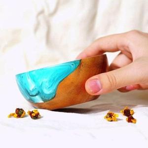 Elegant Crystal <b>Clear</b> <b>Resin</b> Crafts Nature-Inspired Epoxy Bowls with Natural Wood Warmth and Luxury Style - Product Image 2