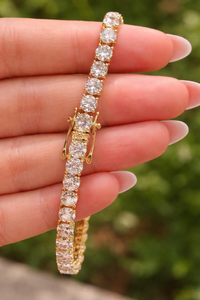 Round Cut Lab Grown Diamond Tennis <b>Bracelet</b> 14KT <b>Solid</b> <b>Silver</b> IGI Certified Luxury Engagement Wedding Gift Unisex Unique Design - Product Image 5