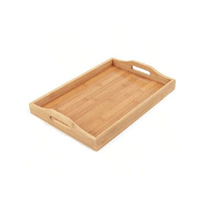 Plateau de service rectangulaire moderne en bois avec poignées, écologique et naturel, pour thé et nourriture, accessoire de décoration pour cuisine et maison, en promotion - Product Image 3