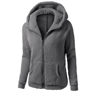 Doux hiver femme à capuche pardessus coréen chaud vestes mode nouveau épais fermeture éclair automne femmes polaire veste manteau куртка женская - Product Image 3