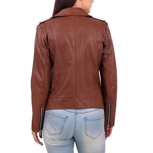 Chaqueta de Cuero para Mujer, Chaqueta de Cuero Negra Clásica, Chaqueta de Motociclista Elegante para Mujer - Product Image 3