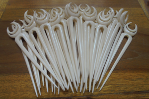 กิ๊บติดผมทำมือจากกระดูก |   ไม้เสียบผมแกะสลักน้ำหนักเบา - Product Image 5