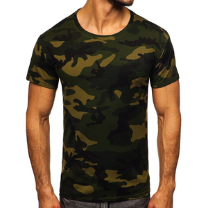 T-shirt à manches courtes pour homme, imprimé camouflage, col rond, coupe classique, jersey décontracté en coton respirant - Product Image 1