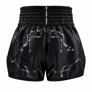 Premium Twin Mixed Martial Arts <b>Shorts</b> <b>Men</b> <b>Black</b> Green Logo Sublimation Print Moisture Wicking Regular Fit Adult MMA Wear - Product Image 4