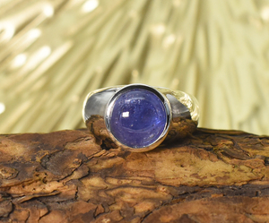 Natural Tanzanite Ring, Tanzanite Silver Ring, Women Ring, 92.5 Sterling silver Ring, <b>Large</b> <b>Stone</b> Ring - Product Image 1