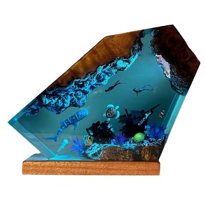 Lampes de table et supports de lampe en bois de manguier avec résine époxy transparente, fabrication sur mesure OEM, vente en gros |   Aqdus Saleem Inde - Product Image 2