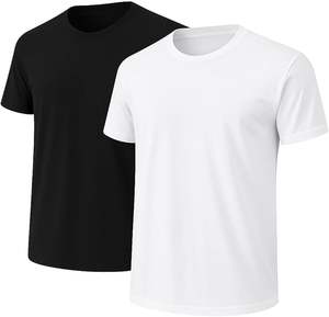 T-shirt pour homme à col en V avec bordure contrastée, imprimé en sérigraphie, polyester/coton, anti-rides, écologique, respirant, pour un usage quotidien - Product Image 5