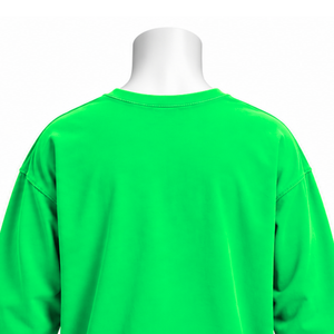 Camiseta de Manga Larga Oversize Verde Esmeralda con Cuello Redondo, Acabado Vintage Lavado, Hombros Caídos, Estilo Casual Urbano - Product Image 4