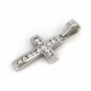 Colgante de Cruz de Plata S925 con Moissanita, Colgante Religioso Único, Corte Brillante, Certificado de Lujo, Chapado en Rodio/Oro - Product Image 2