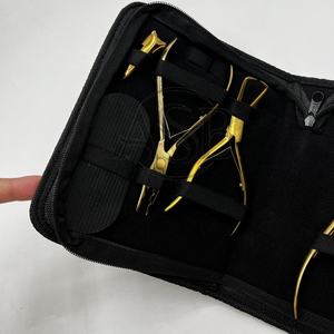Kit de Herramientas Premium para Extensiones de Cabello Microlink con Estuche Dorado Personalizado – Alicates de Acero Inoxidable para Extensiones de Cabello con Velcro - Product Image 3